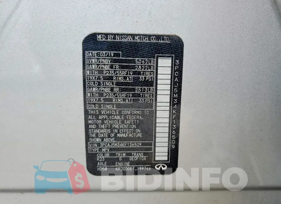 3PCAJ5M34KF136509 Photo# 13