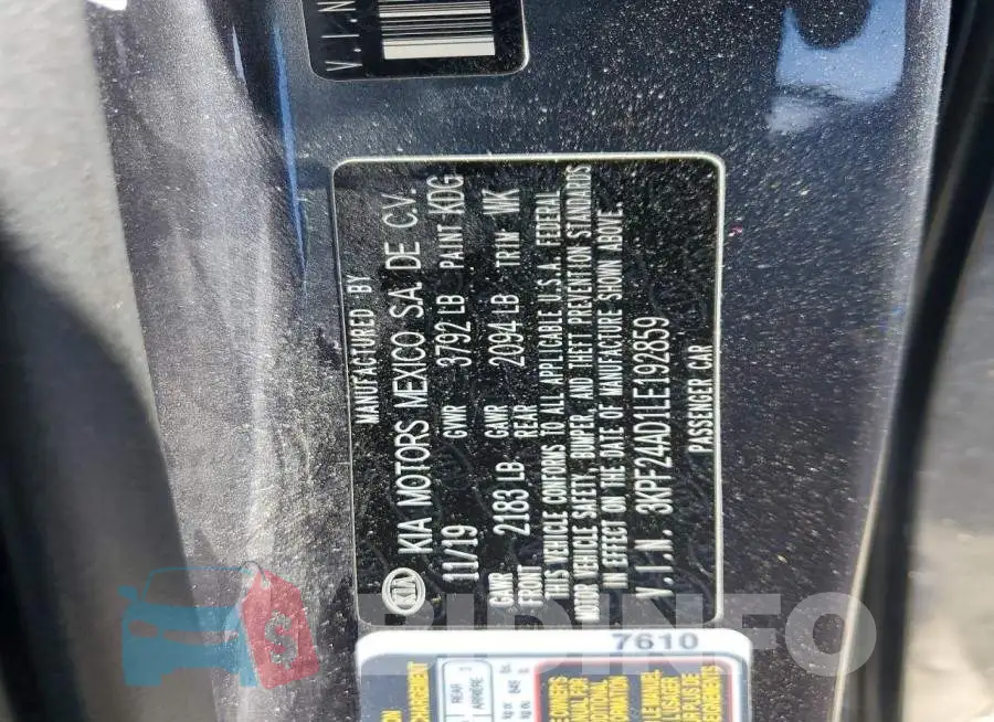 3KPF24AD1LE192859 Photo# 12