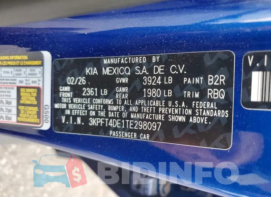 3KPFT4DE1TE298097 Photo# 13