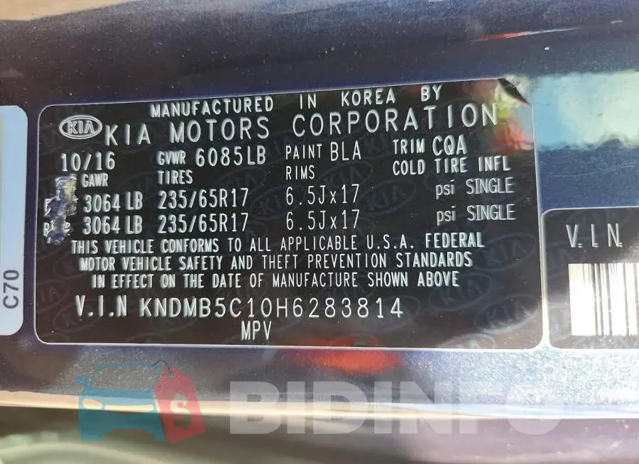 KNDMB5C10H6283814 Photo# 13
