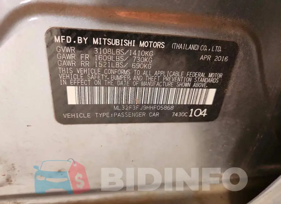 ML32F3FJ9HHF05868 Photo# 12