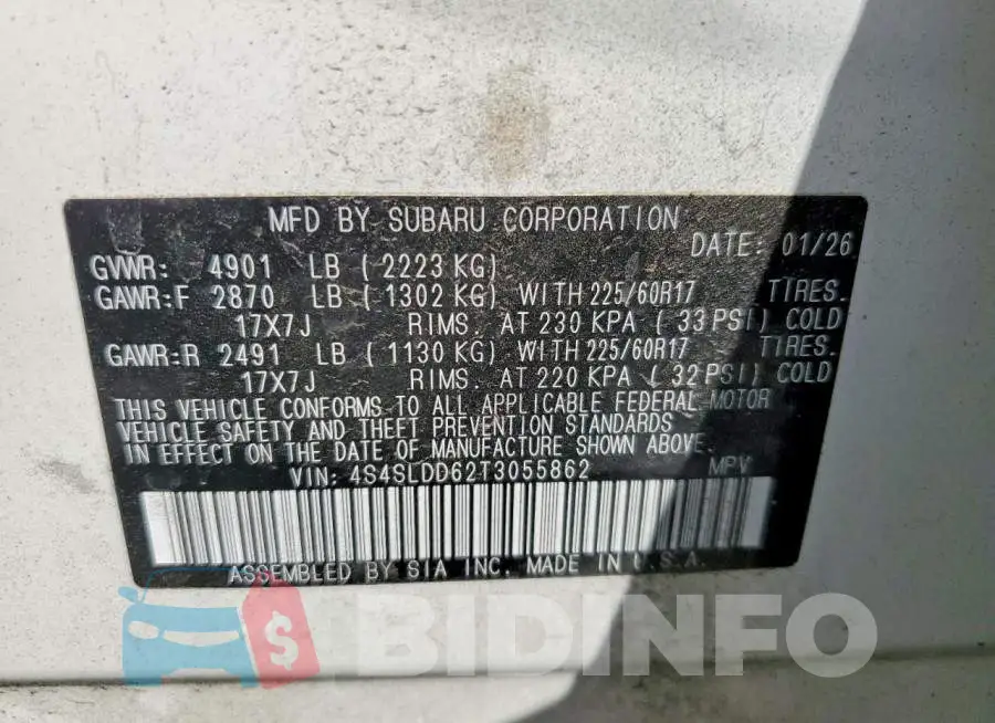 4S4SLDD62T3055862 Photo# 13