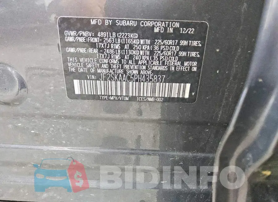JF2SKAAC5PH435837 Photo# 13