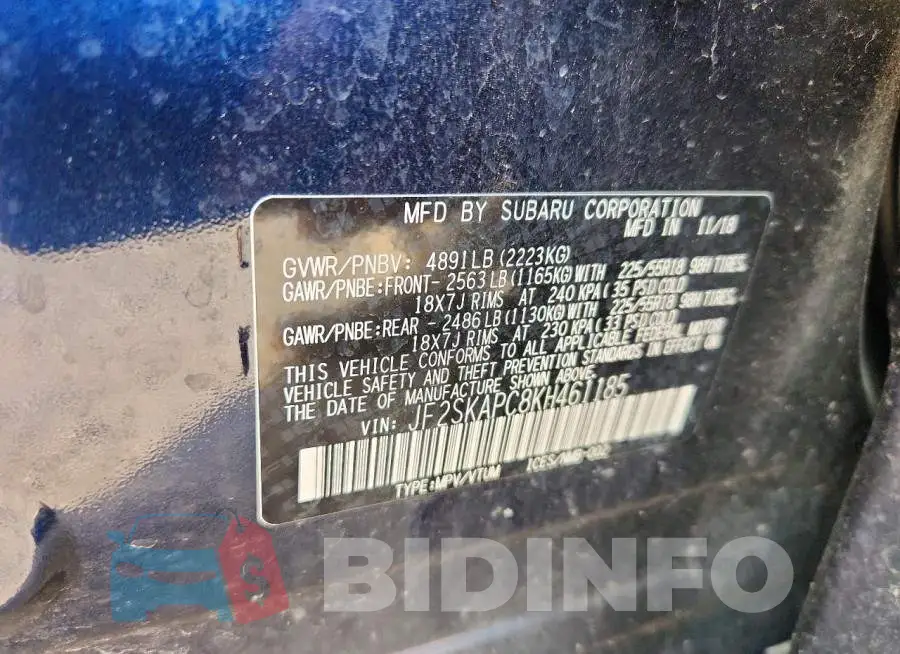 JF2SKAPC8KH461185 Photo# 12