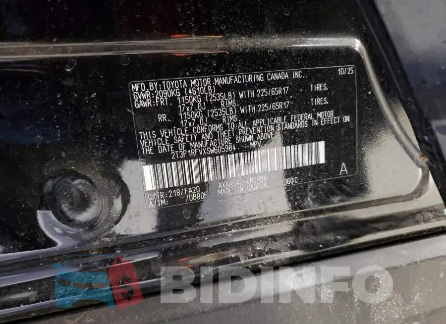 2T3P1RFVXSW605984 Photo# 13
