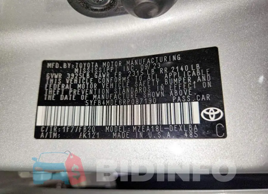 5YFB4MDE6RP087190 Photo# 12