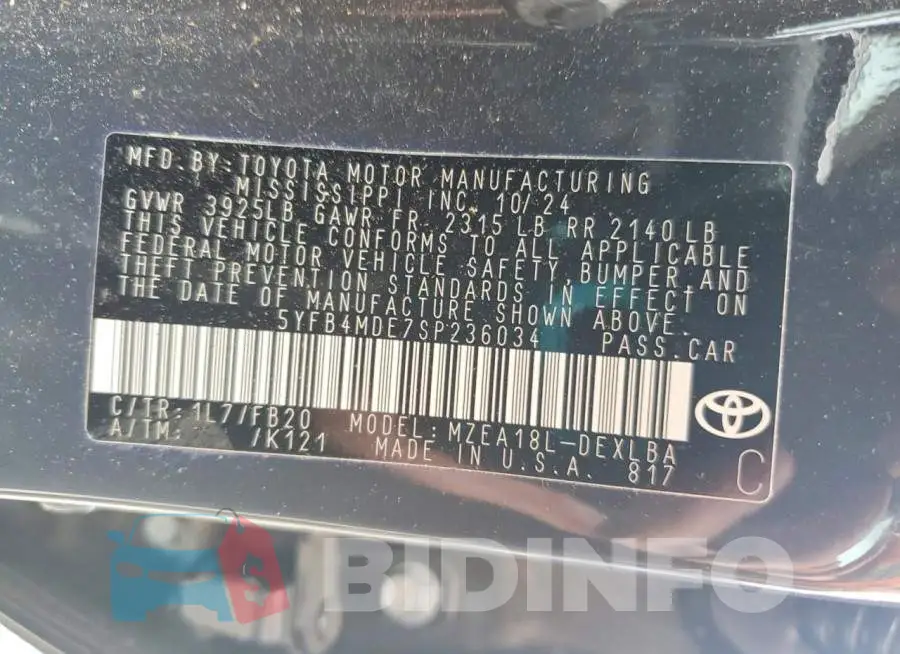 5YFB4MDE7SP236034 Photo# 12