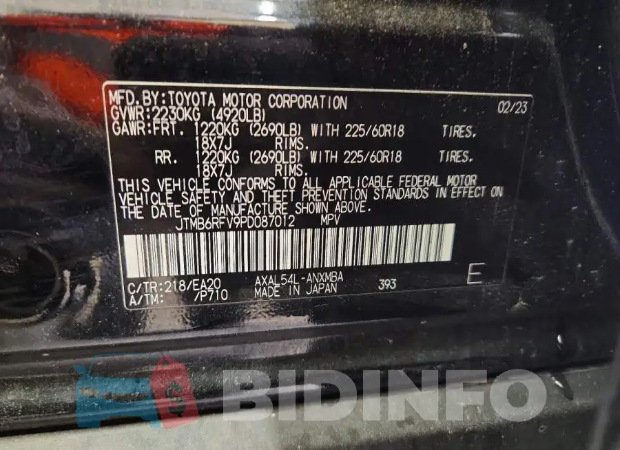 JTMB6RFV9PD087012 Photo# 13