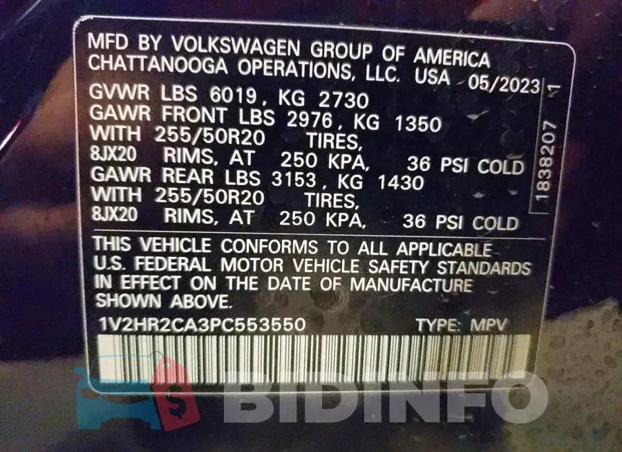 1V2HR2CA3PC553550 Photo# 13