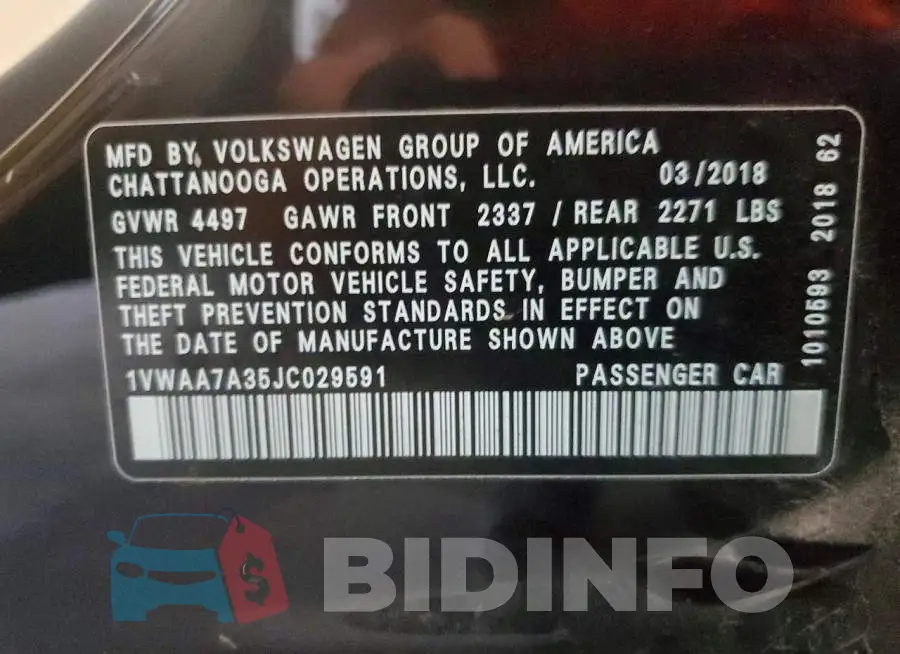 1VWAA7A35JC029591 Photo# 12