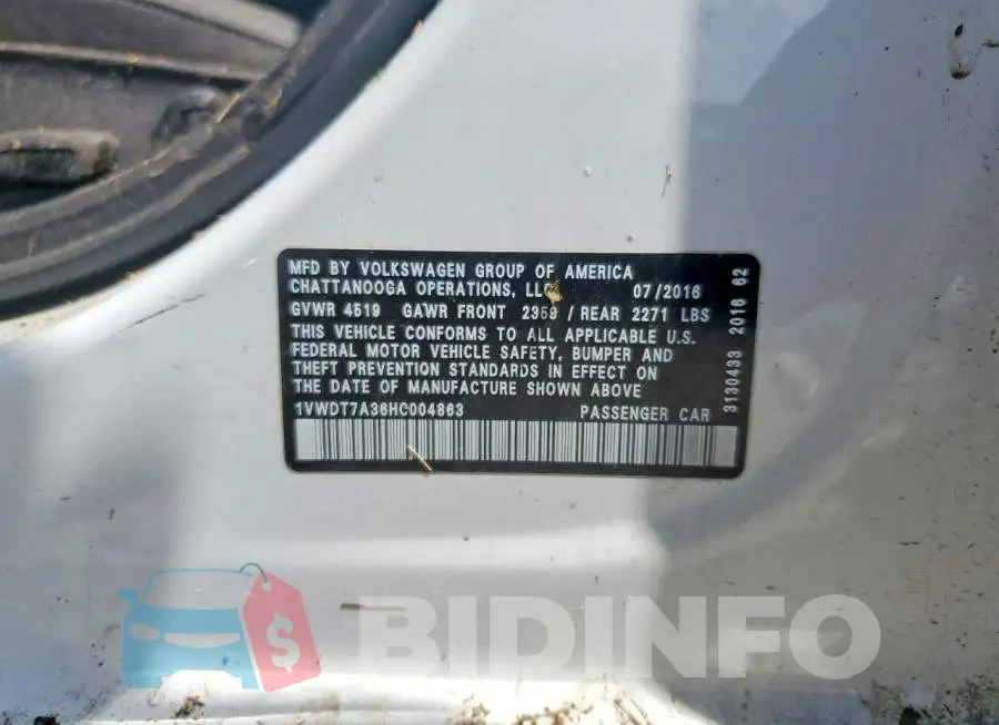 1VWDT7A36HC004863 Photo# 12