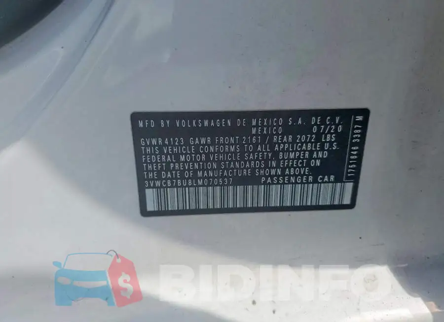 3VWCB7BU8LM070537 Photo# 12