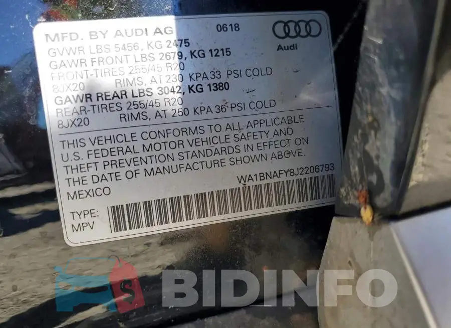 WA1BNAFY8J2206793 Photo# 13