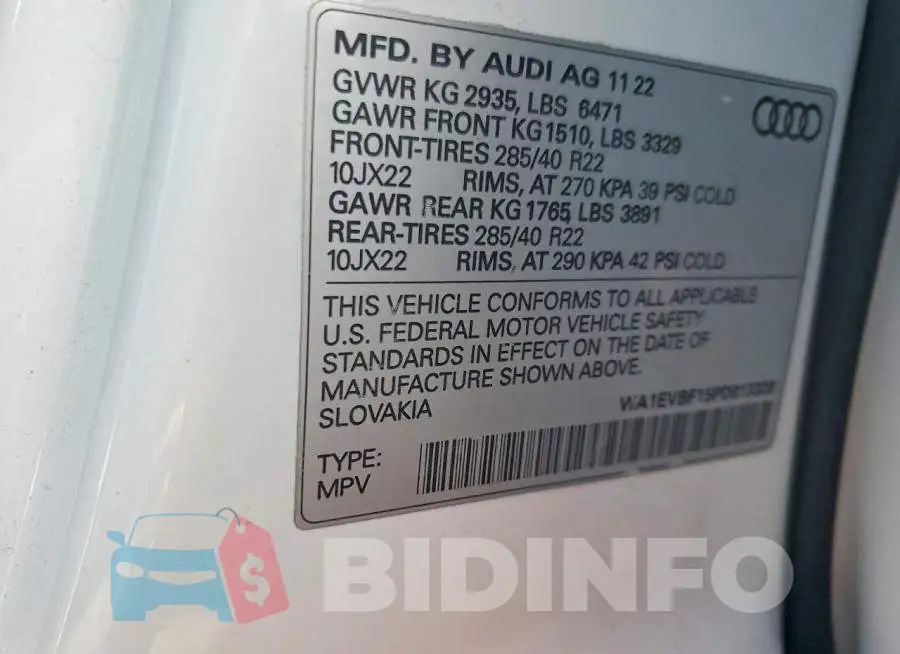 WA1EVBF15PD013326 Photo# 14