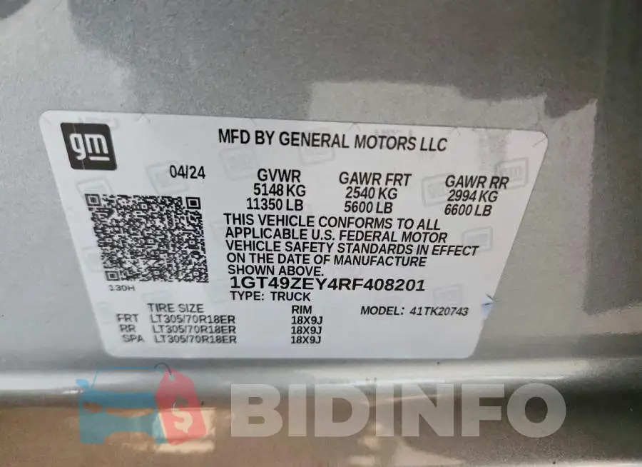 1GT49ZEY4RF408201 Photo# 12