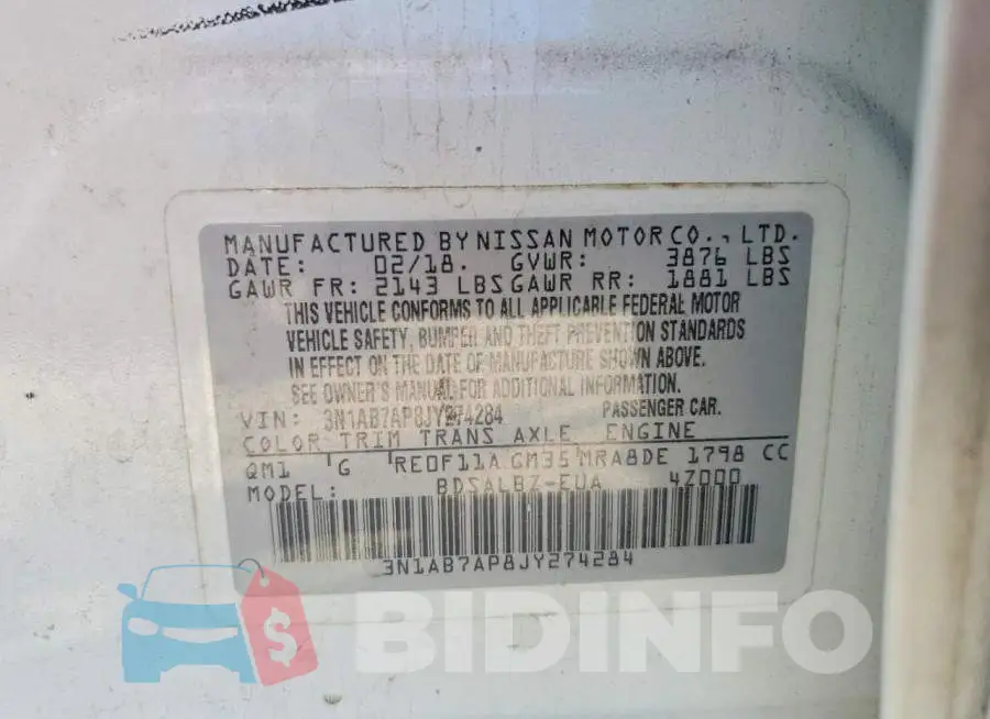 3N1AB7AP8JY274284 Photo# 13