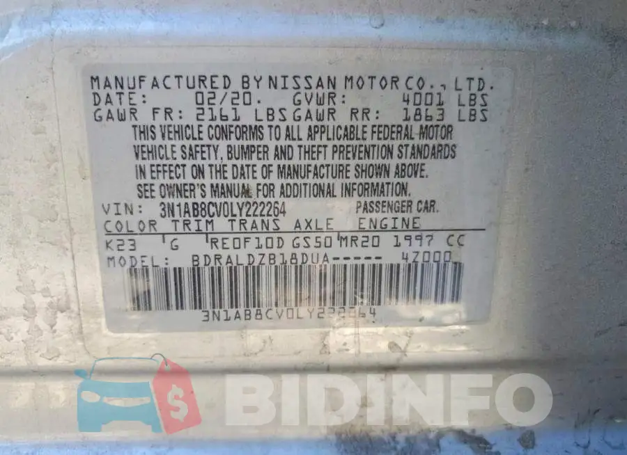 3N1AB8CV0LY222264 Photo# 12