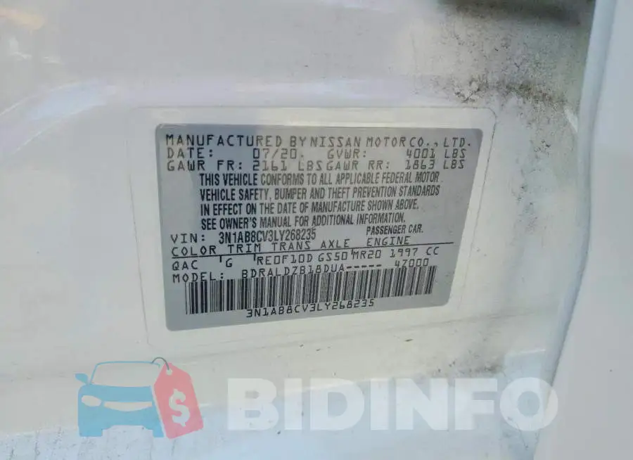 3N1AB8CV3LY268235 Photo# 12