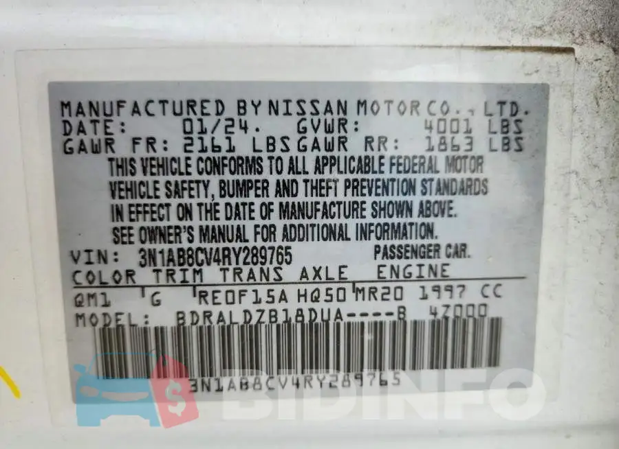 3N1AB8CV4RY289765 Photo# 13