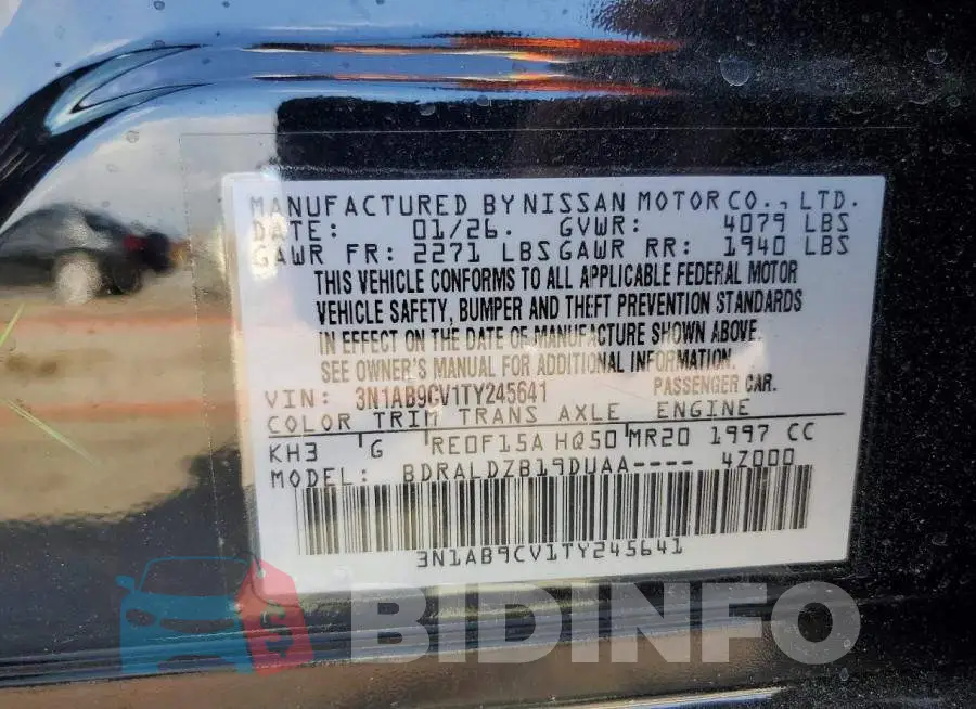 3N1AB9CV1TY245641 Photo# 13