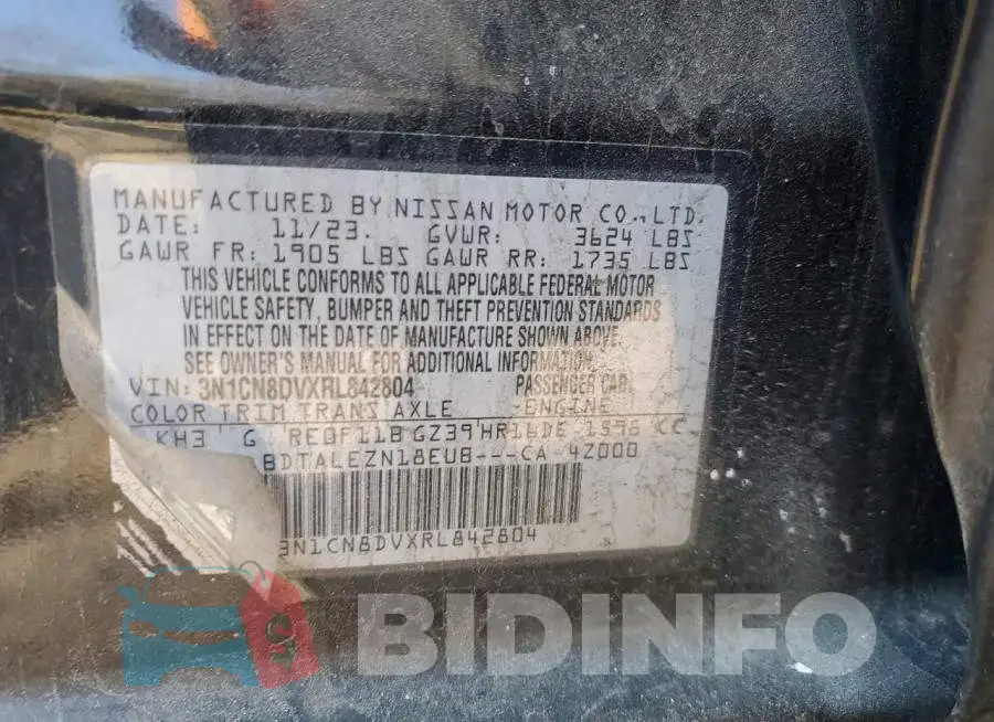 3N1CN8DVXRL842804 Photo# 12