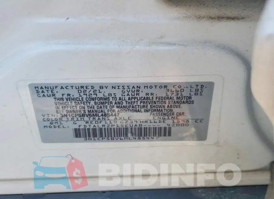 3N1CP5BV6ML485447 Photo# 13
