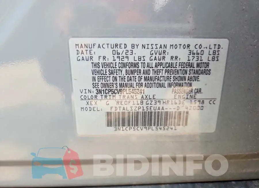3N1CP5CV9PL545241 Photo# 13