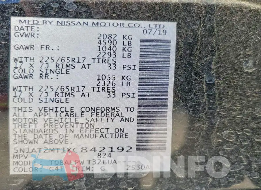 5N1AT2MT1KC842192 Photo# 12