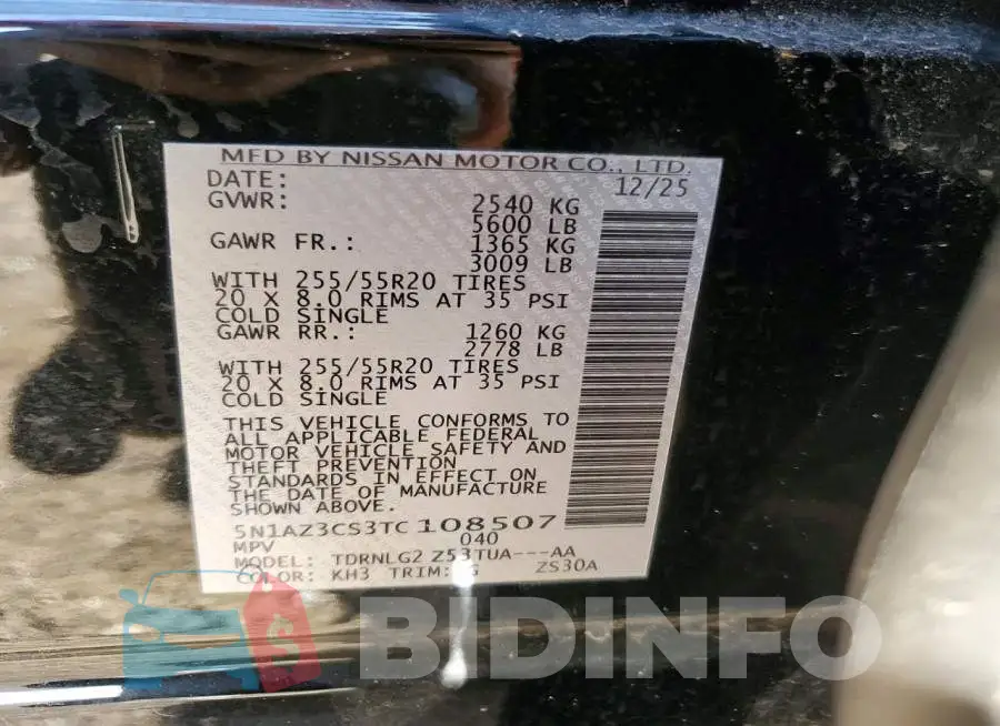 5N1AZ3CS3TC108507 Photo# 13