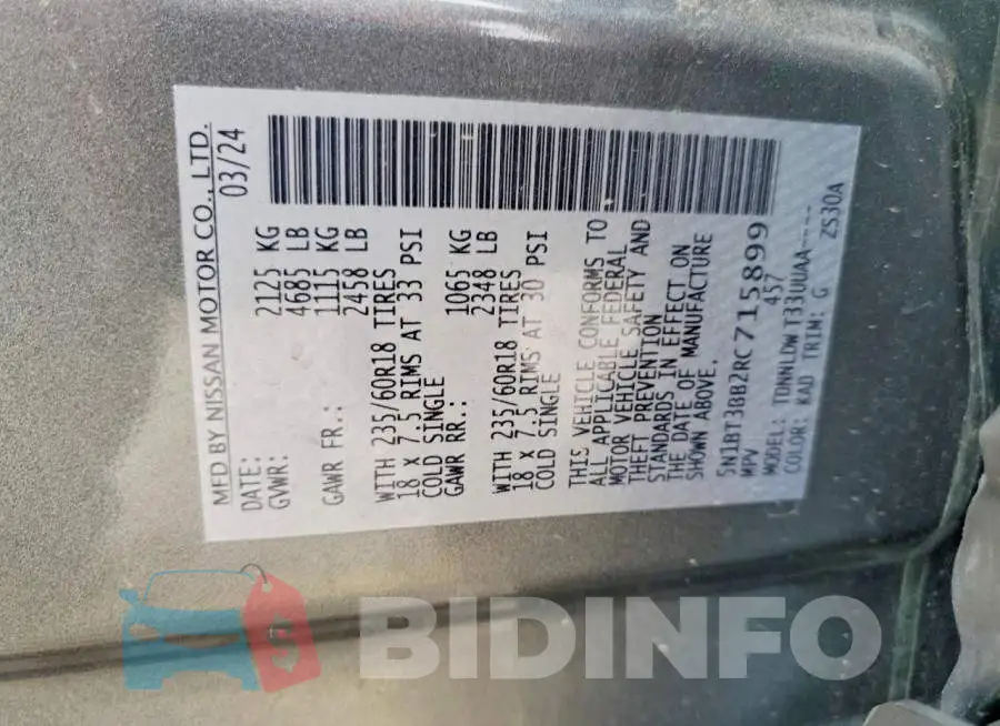 5N1BT3BB2RC715899 Photo# 14