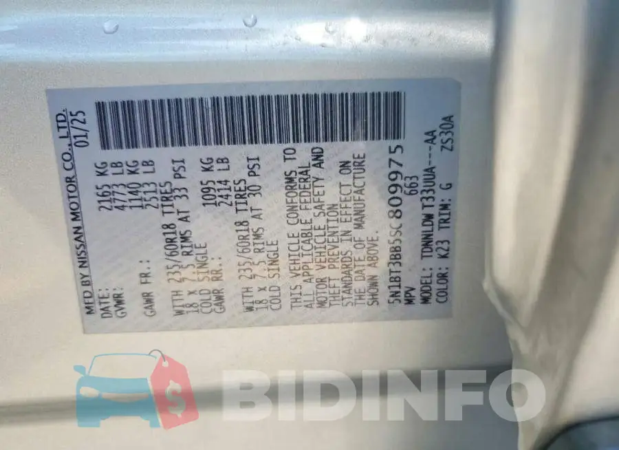 5N1BT3BB5SC809975 Photo# 13