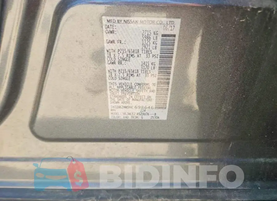 5N1DR2MM9HC698646 Photo# 13