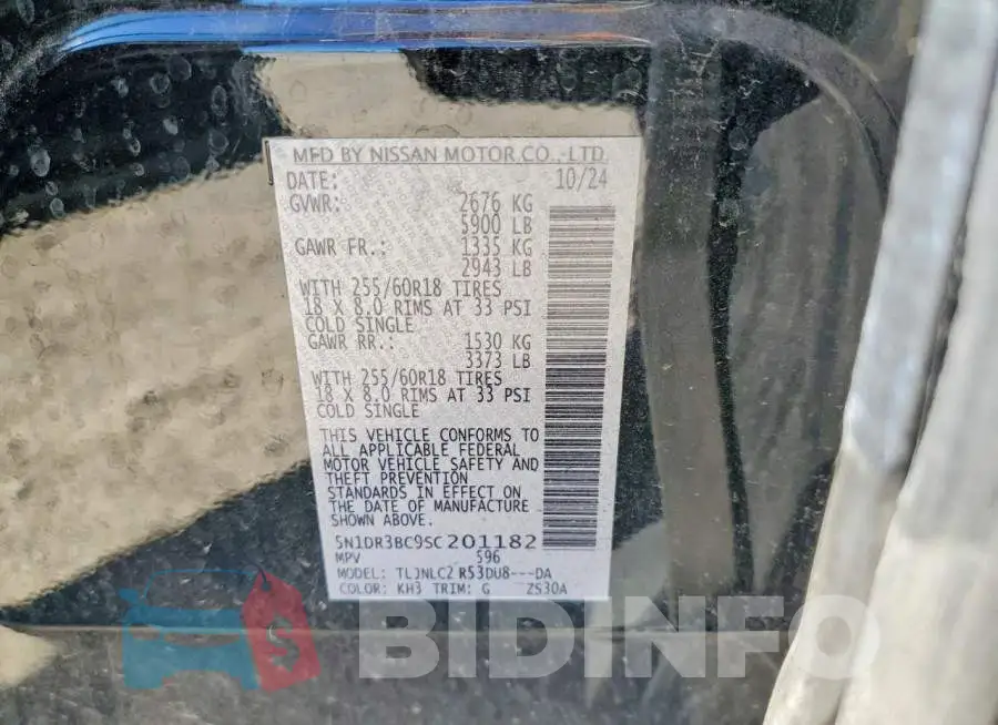 5N1DR3BC9SC201182 Photo# 13
