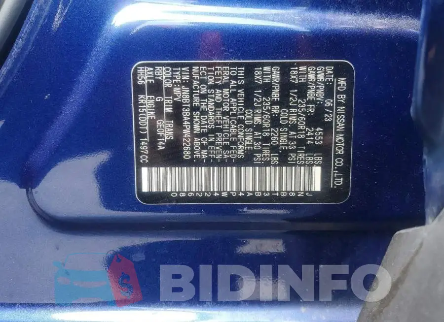 JN8BT3BA4PW422680 Photo# 13