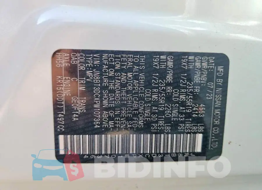 JN8BT3DCXPW107364 Photo# 12