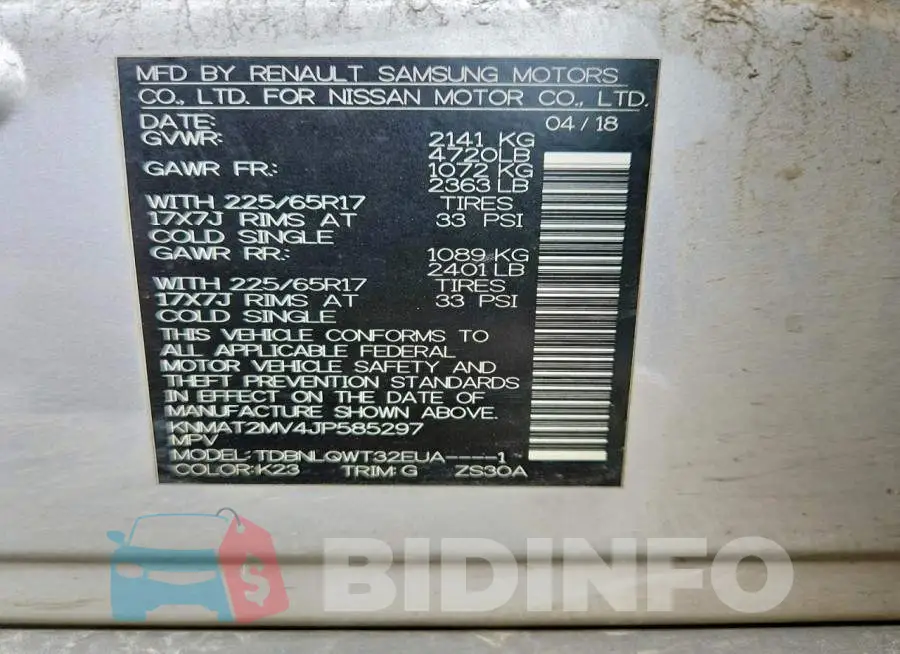 KNMAT2MV4JP585297 Photo# 12