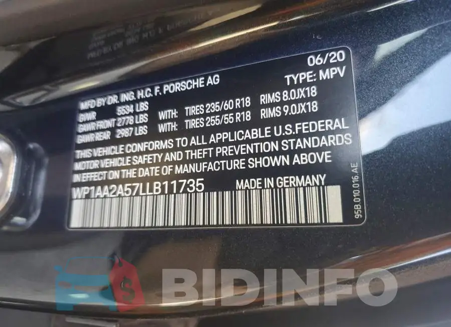 WP1AA2A57LLB11735 Photo# 14