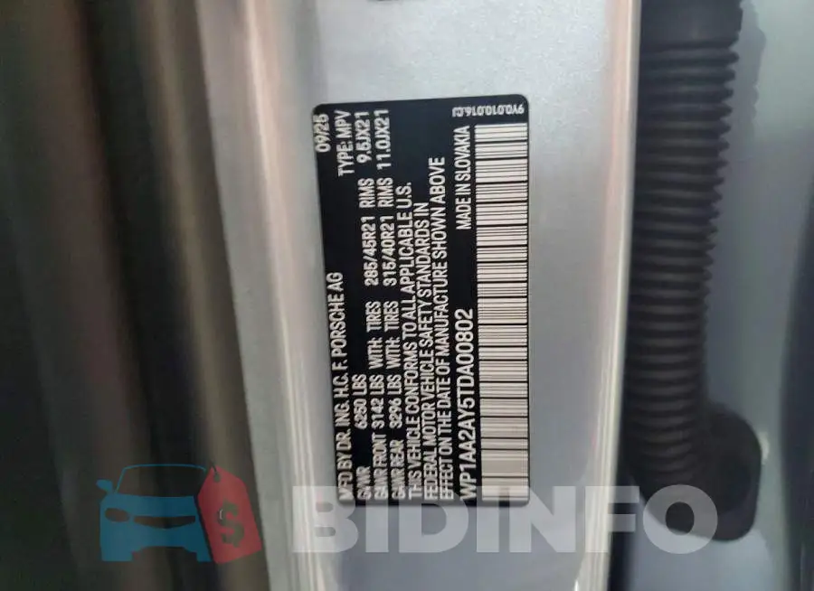 WP1AA2AY5TDA00802 Photo# 14