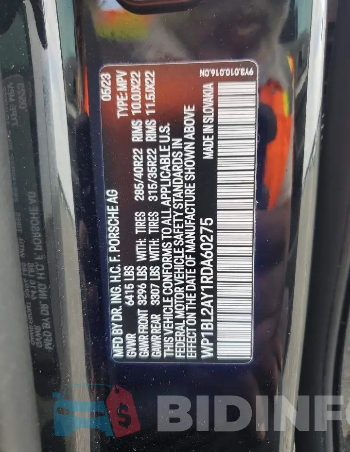 WP1BL2AY1RDA60275 Photo# 14