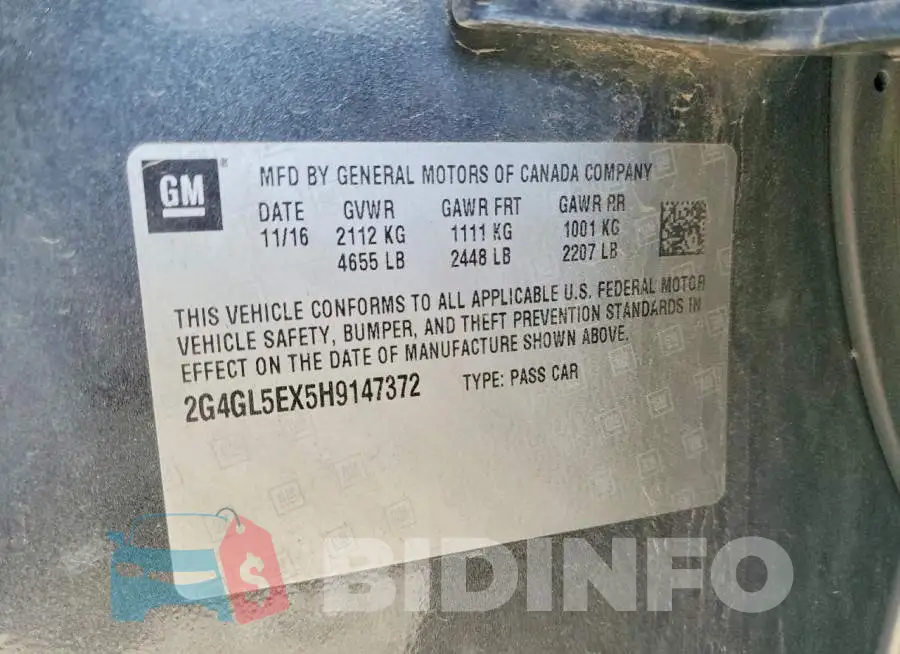 2G4GL5EX5H9147372 Photo# 12