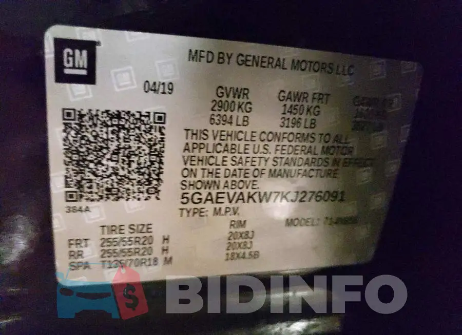 5GAEVAKW7KJ276091 Photo# 13