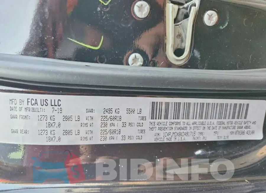 1C4PJMDX8KD491715 Photo# 14