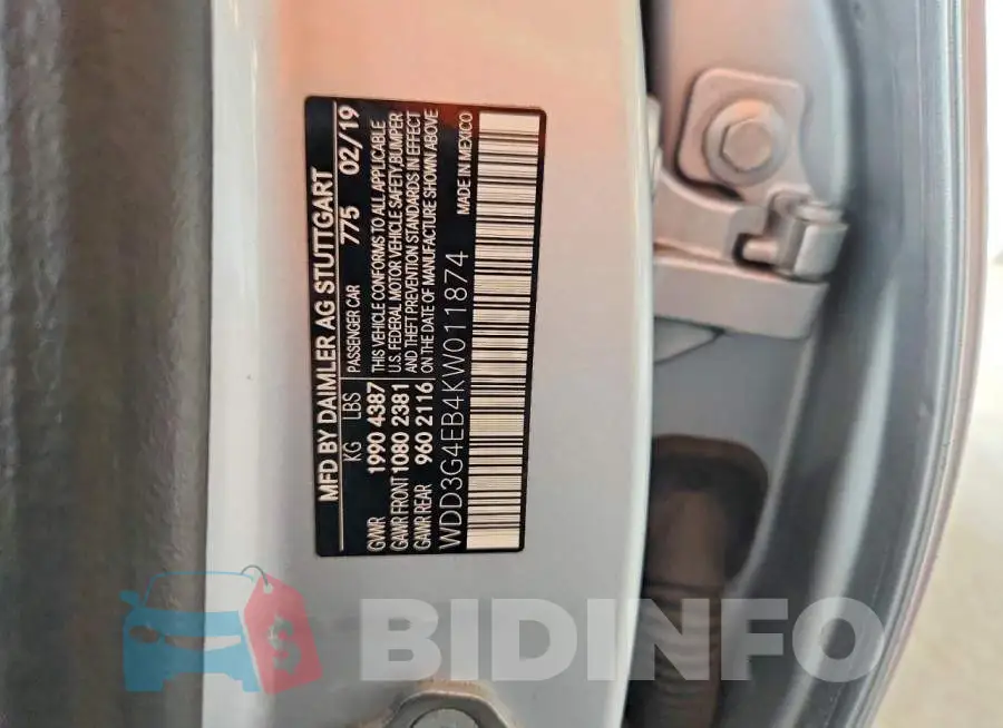 WDD3G4EB4KW011874 Photo# 12