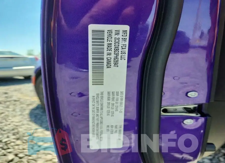 2C3CDXBG3PH626947 Photo# 12