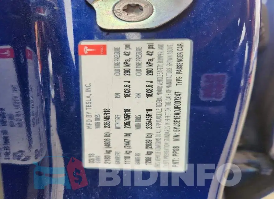 5YJ3E1EA0JF007247 Photo# 12