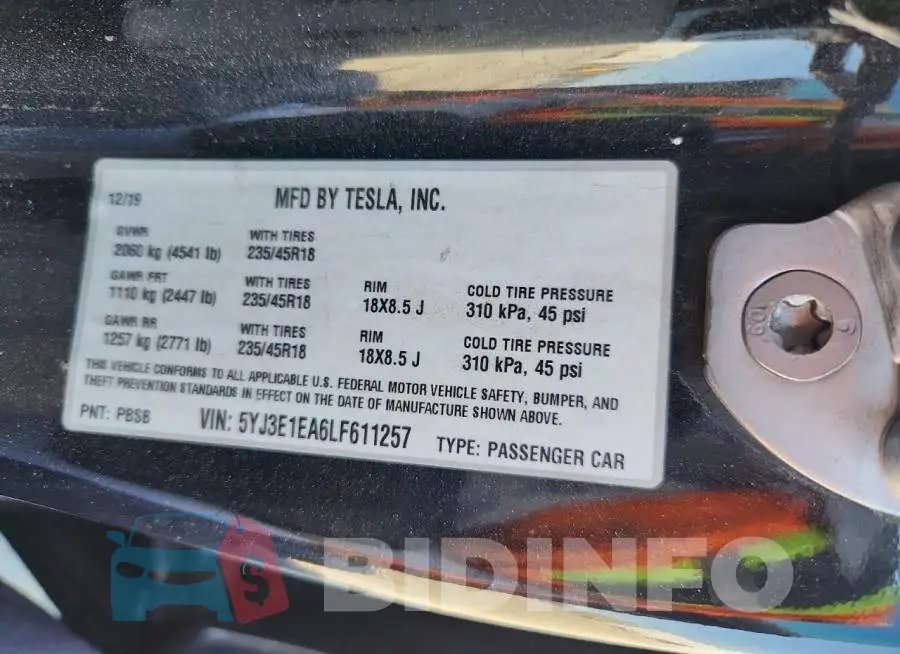 5YJ3E1EA6LF611257 Photo# 12