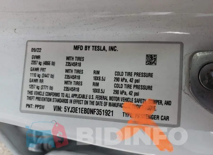 5YJ3E1EB0NF351921 Photo# 13