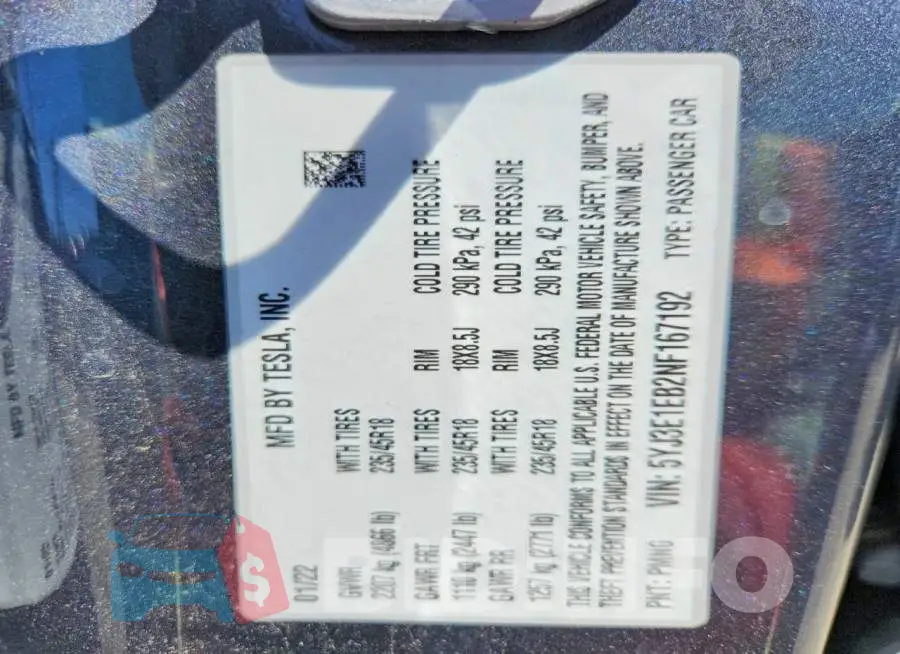 5YJ3E1EB2NF167192 Photo# 12
