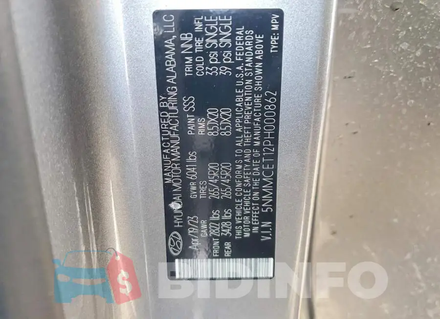 5NMMCET12PH000862 Photo# 13