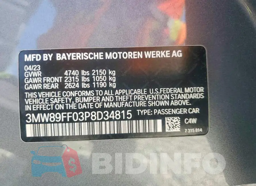 3MW89FF03P8D34815 Photo# 12